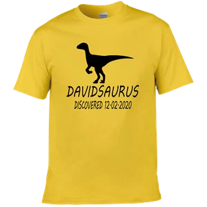 Custom Printed Personalised DINOSAUR T-SHIRT Children's Fun gift name T-Rex - Picture 1 of 12