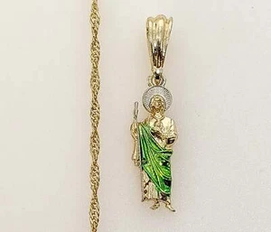 Vergoldete zierliche Saint Jude Anhänger Kette Oro Laminado San Judas Tadeo Cadena - Bild 1 von 6