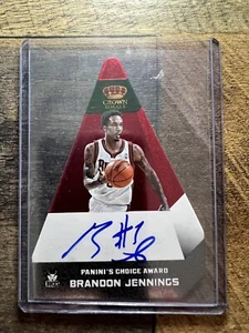 2012-13 Preferred Choice Award Crown Royale Auto /25 BUCKS BRANDON JENNINGS RARE - Picture 1 of 4