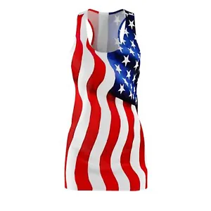 Charisma Girls American Flag Series  Women's Cut & Sew Racerback Dress (AOP) - Picture 1 of 4