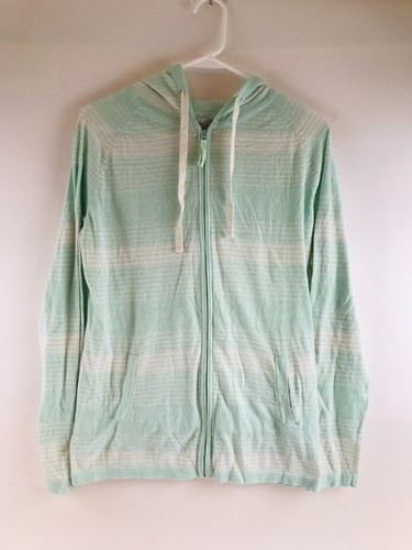 OFF WHITE Felpa con cappuccio Guide Series Donna Taglia Large Verde Crema Cerniera Intera