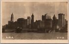 c1910s New York City RPPC Postcard Manhattan Skyline / Riverfront "ARA #V F-18