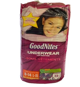 VTG GoodNites Girls Underwear for Nighttime Pull-ups Sizes 8-14 60-125+lbs 24 Ct - Picture 1 of 2