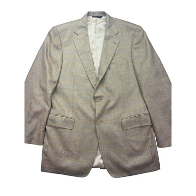 Blazer de seda Samuelsohn abrigo deportivo espiga a cuadros dos botones 42 alto Canadá Foto 1 de 4