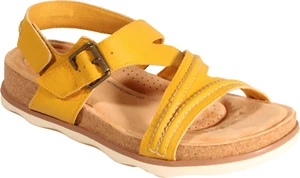 Sandalia para mujer Clarks Brynn Step de cuero amarillo talla EE. UU. 6,5 AMPLIA - Imagen 1 de 5