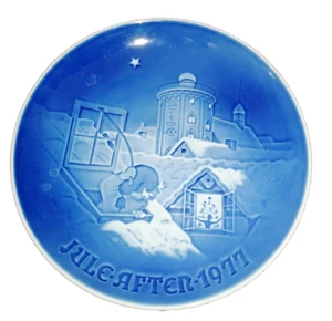 PIATTO DA COLLEZIONE PORCELLANA DANESE B&G JULE AFTEN AFTER NATALE 1977 - Foto 1 di 1