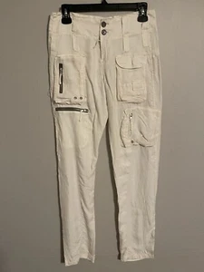 Pete & Greta Johnny Was White Lightweight Cargo Utility Pants - Unisex Size 4 - Picture 1 of 7