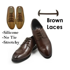 Smart Shoes Schnürsenkel Silikon ohne binden schwarz braun Schnürsenkel Büro Erwachsene Kinder Schuhe - Bild 1 von 14