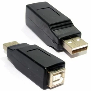 USB 2.0 A MALE TO B FEMALE PC PRINTER CAMERA LEAD ADAPTER,AM- BF CABLE CONNECTOR - Picture 1 of 4