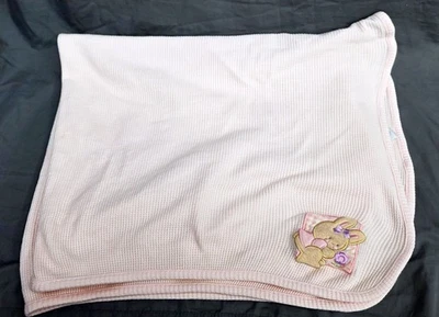 Simply Basic ROSA Conejito Conejo Bebé Manta Térmica Tejido Gofre 37.5" X 31" LEER Foto 1 de 4