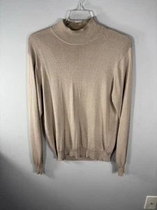 Suéter para hombre Jos A Bank mediano beige 100 % seda cuello falso - Imagen 1 de 6