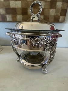 Plato de frotamiento vintage Godinger plateado con revestimiento de vidrio Marinex - Imagen 1 de 12