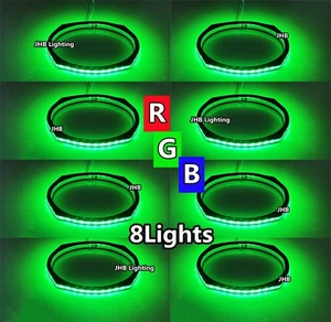 JHB 8 PIEZAS 6x9" RGB LED Coche Camión Audio Subs Altavoz Anillo Luces Control Remoto + KIT DE APLICACIÓN - Imagen 1 de 14
