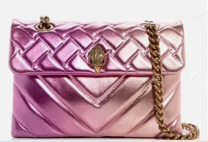 NWT Kurt Geiger London Fushia Quilted Leather Kensington LG Shoulder Bag Purse - Picture 1 of 4