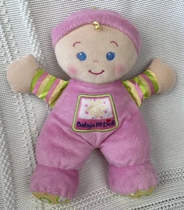 Fisher Price Baby's First baby Doll Plush Pink  2008 Satin Feet arms rattles Toy - Picture 1 of 6
