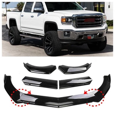 For GMC for Sierra 1500 Front Bumper Lip Splitter Spoiler Body Kit Glossy Black - Image 1 of 4
