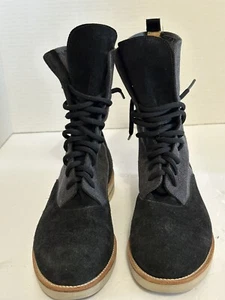 MM6 Maison Martin Margiela flache Damenstiefel mit Wildledereinsatz Größe 6 gebraucht - Bild 1 von 6