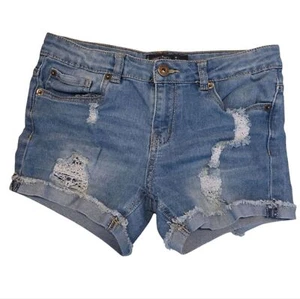 Denim Distressed Girls Shorts Size 14 Lucky Brand - Picture 1 of 4