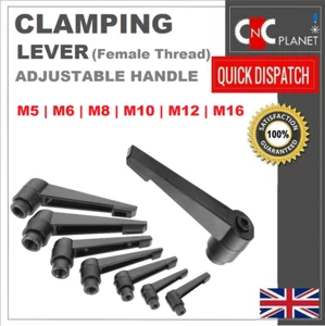Machine Handle Adjustable Clamping Lever Female Black Knob M5 M6 M8 M10 M12 M16 - Picture 1 of 5