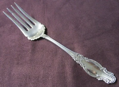 Tenedor para servir pequeño MELROSE Rogers plateado 1898 sin monograma Foto 1 de 4