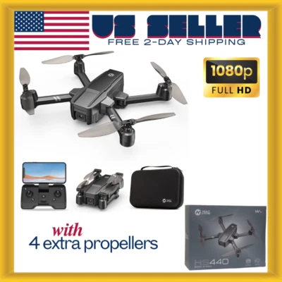 Foldable FPV Drone 1080P WiFi Camera, Long Battery, Auto Hover + Carrying Case - Image 1 of 4