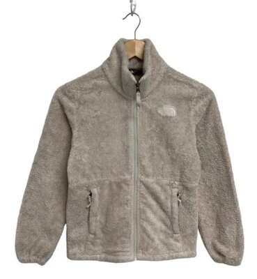 The North Face Girl's Long Sleeve Cream Fleece Zip Up Sweatshirt Size M (10/12) - Image 1 of 4