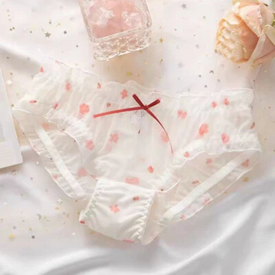 School Girls Sweet Sheer Panties Briefs Cute Japanese Lolita Students Underpant - Image 1 of 3