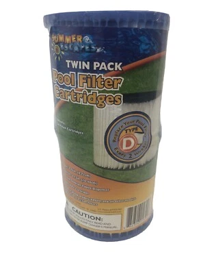 Summer Escapes Type D Pool Filter Cartridges 3.83" x 4.12" Filters NEW Pack 2 - Image 1 of 4