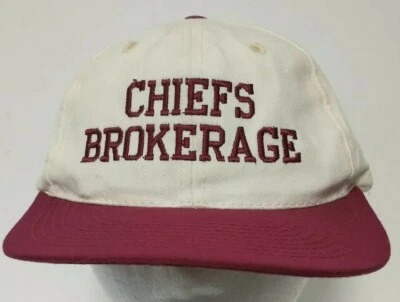 Gorra de Colección CHIEFS BROKERAGE Cuero OTTO Hebilla con Correa *RARA* Borgoña Foto 1 de 4