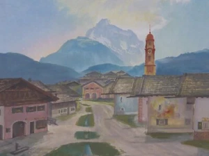 Eduard Steiner (1907-1993) Schüler bei Emil Preetorius Alpen Dorfansicht (99) - Picture 1 of 4