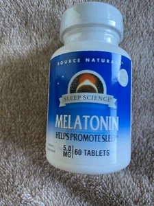 Source Naturals Melatonin 5 mg Supports a Restful Sleep 60 Tablets Exp. 03/2026 - Picture 1 of 3