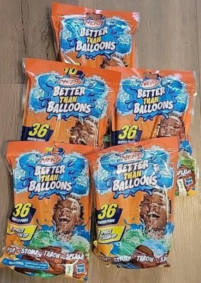 Nerf Better Than Balloons - Pop Stomp Throw Splash - Lot Of (5) Bags - 180 Pods - Image 1 of 2