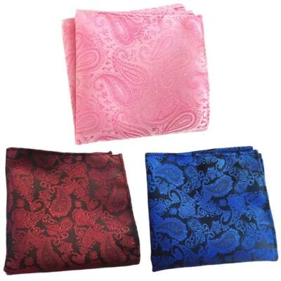 Pañuelo informal cuadrado de bolsillo con flores florales de cachemira para hombre 3 paquetes  Foto 1 de 2