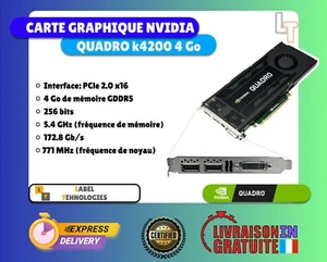  Nvidia Quadro K4200 4GB DDR5 for Apple Mac Pro, CUDA, Metal 4k Mojave Catalina - Photo 1/2