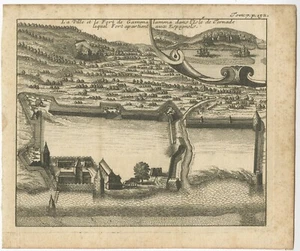 Stampa antica della città e della fortezza di Ternate di Renneville (1725) - Foto 1 di 1