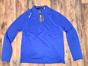 NWT $168 RLX Ralph Lauren Golf 1/15 Men’s Royal Navy 1/4 Zip LS Shirt Sz Med - Picture 1 of 7
