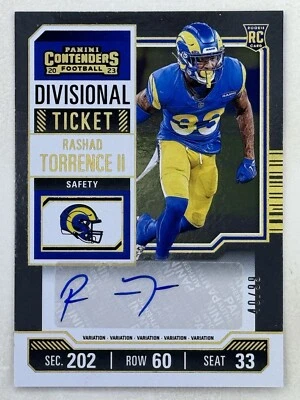 Rashad Torrence II 2023 Panini Contenders Divisional Ticket Variation /99 #192 - Image 1 of 2