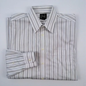 Jos A Bank Mens Shirt Button Down Size 16-35 Stripe Traveler Collection - Picture 1 of 6