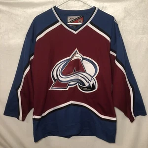 Vintage NHL Colorado Avalanche Youth L/XL Pro Player Jersey Blank Patches Sewn - Picture 1 of 4