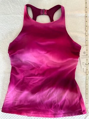 Athleta NWT 36D/DD Surf Blur Fuchsia Maldives High Neck Tankini Top 657735 L - Image 1 of 4