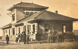 PHOTO Illinois Traction System Train Depot c1907-14 Spanish Colonial Revival OLD - Picture 1 of 8