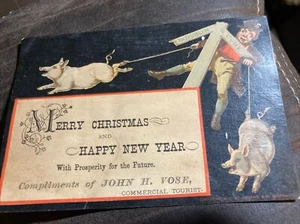 Tarjeta de cande John Vose - turista comercial - Navidad y Año Feliz - P536 - Imagen 1 de 4