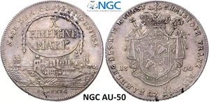 NGC Bamberg 1800 AU 50 1 Thaler Silver City View Coin Germany Very Rare - Picture 1 of 10