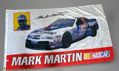 Vintage #6 Mark Martin NASCAR Valvoline 60"x35" Flag Racing #6 1990s - Image 1 of 4