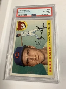 1955 Topps Hank Sauer Chicago Cubs PSA 4,5 - Bild 1 von 2