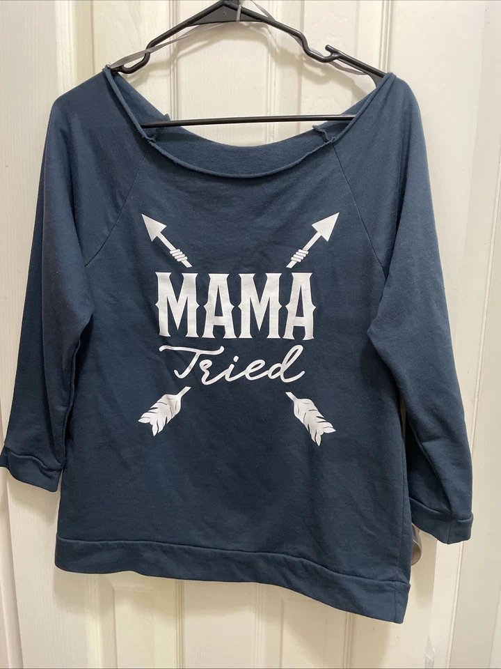 Next Level Mama Tried Gráfico Sudadera Azul Talla Grande Flechas Foto 1 de 4