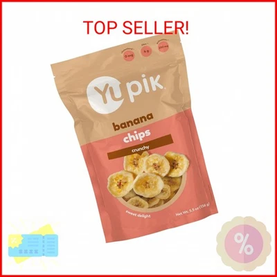 Chips de plátano endulzados Yupik, 5,5 OZ, sin gluten, kosher, frutos secos, dulce C Foto 1 de 2