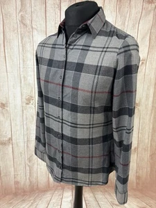 Barbour Camicia Donna Invernale Tartan NEBIT Flanella Taglia 10/12 Slim Grigio Rosso - Foto 1 di 20