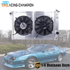 Radiador 4 filas + ventiladores para 82-92 89 Chevy Camaro/Pontiac Firebird transmisión automática V8 - Imagen 1 de 8