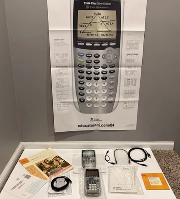 Texas Instruments TI-84 Plus Silver Edition Graphing Calculator Tested Works - Image 1 of 4